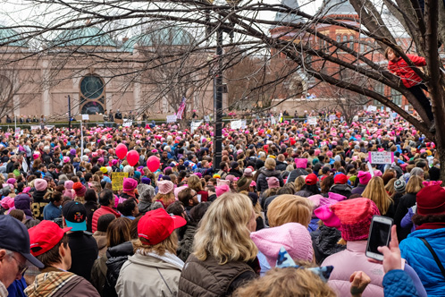 crowd of marchers title=