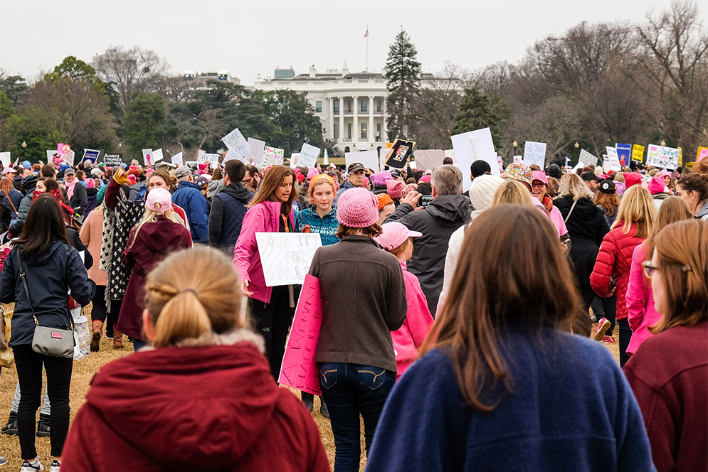 Women’s March on Washington marchers on the White House ellipse