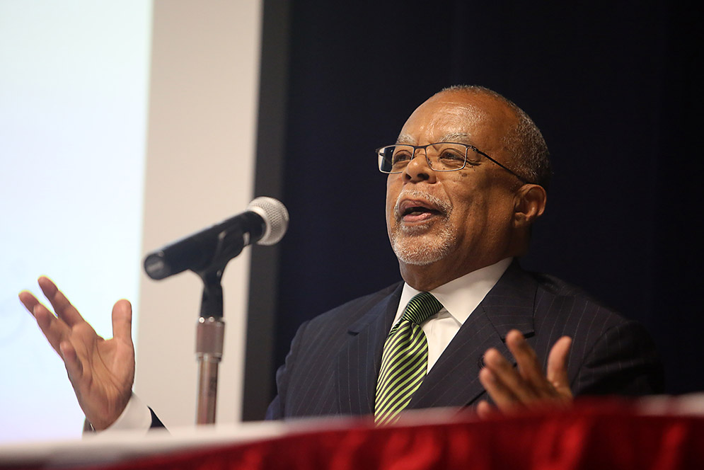Henry Louis Gates Jr. speaking at podium