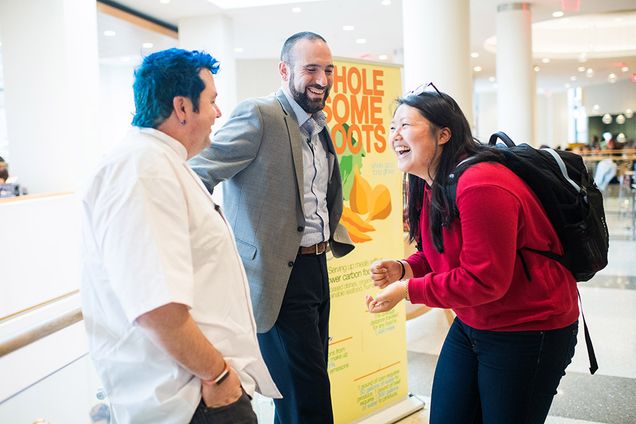 Connie Chung meets Chef Jason Santos. Joe Cacciatore looks on