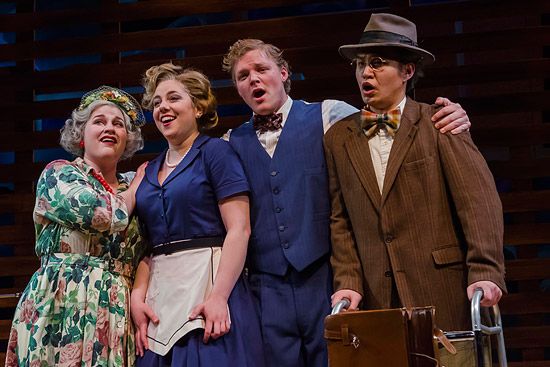 Emily Spencer, Jennifer Jaroslavsky, Erik Earl Larson, and Isaac Kim on stage