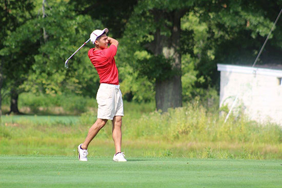 Matt Kim at the East Coast NCCGA Match Play Tournament at Crestview Country Club in Agawam, Mass., earlier this season.