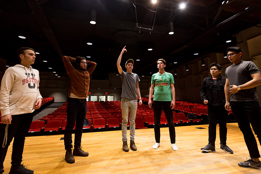Matt Vera, co–music director of the Dear Abbeys a cappella group, during a rehearsal for the a cappella group’s 25th anniversary concert