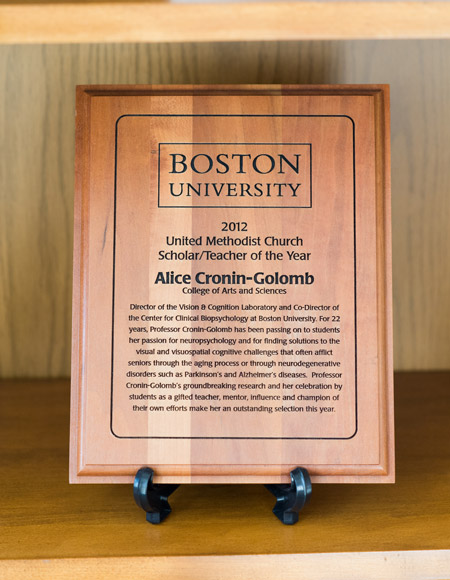 United Methodist Church Scholar/Teacher of the Year Award in the office of Boston University professor Alice Cronin-Golomb