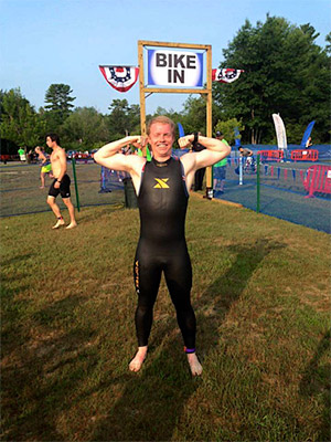 Matthew O’Connor, who will run the April 17 Boston Marathon, is an experienced triathlete and a member of the BU Triathlon Team.