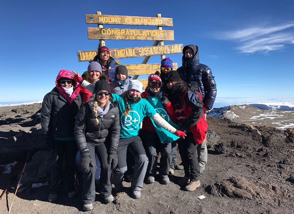 Students from BU and other schools reached the summit of Mount Kilimanjaro early Sunday morning local time. They made the climb to raise money for a children’s cancer charity.