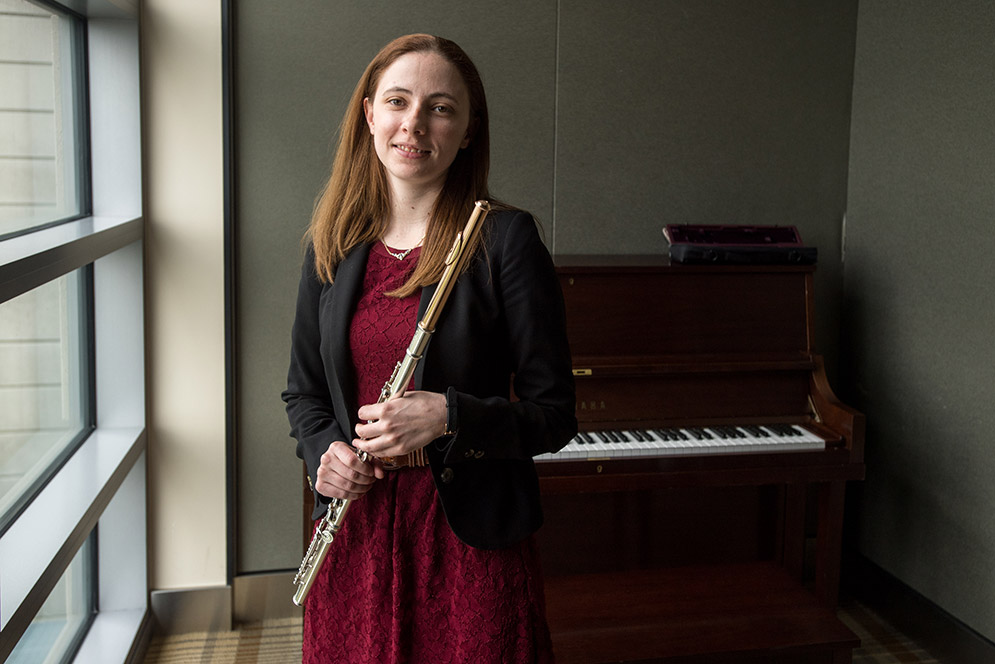 Flutist Alexandra Conway (CFA’09,’17) will use her Kahn Award to fund more concerts by her chamber music group.