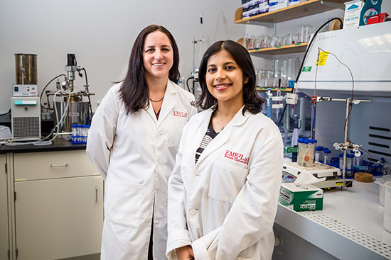 Chitanya Gopu (ME’17) has conducted environmental research in Research Assistant Professor Jillian Goldfarb’s (ME, MSE) laboratory since 2016.