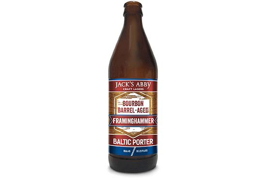 Bottle of Jack’s Abby Bourbon Barrel–Aged Framinghammer Baltic Porter Ale