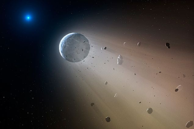 space rubble orbiting around white dwarf