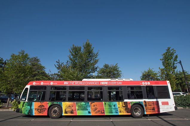 A fully refurbished BU Shuttle Bus