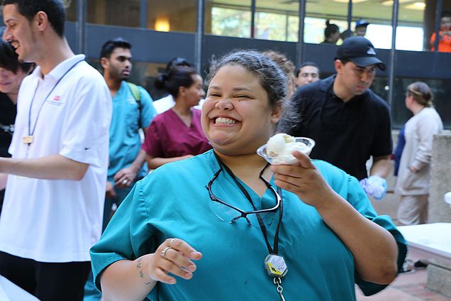 Melodie Rivera poses with ice cream