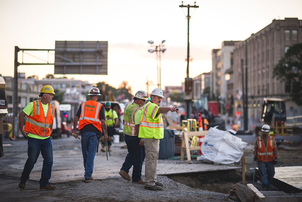 Hard at work on the comm ave bridge