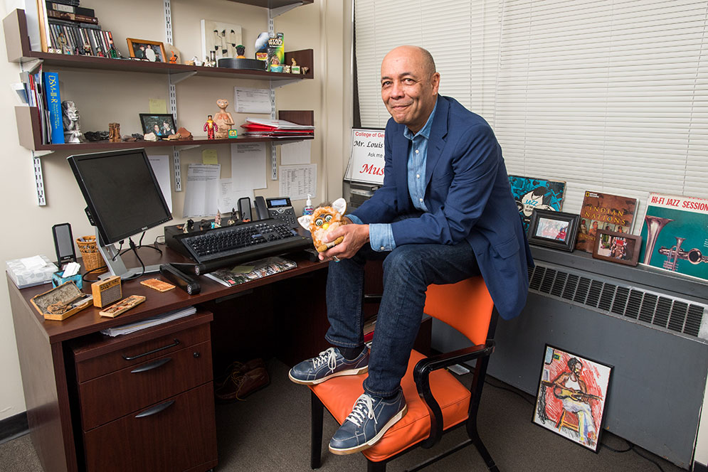 Louis Mayhew in his office