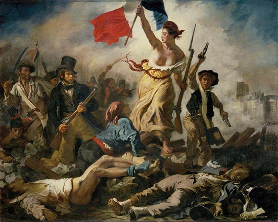 The painting Liberty Leading the People by Eugène Delacroix, 1830