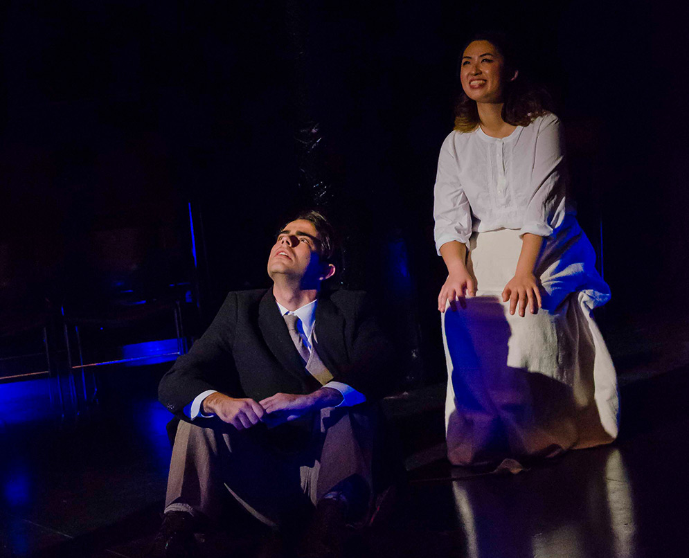 BU College of Fine Arts students Ben Swimmer and Sarah Shin perform in the stage production of Our Town