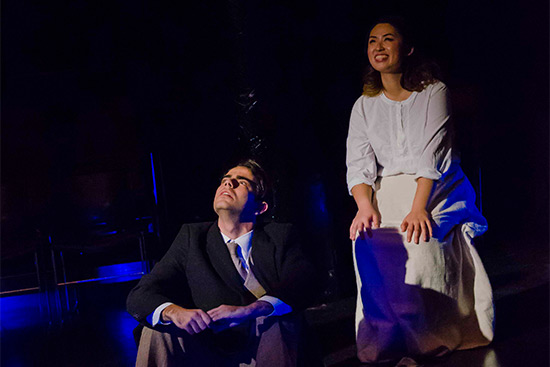 BU College of Fine Arts students Ben Swimmer and Sarah Shin perform in the stage production of Our Town