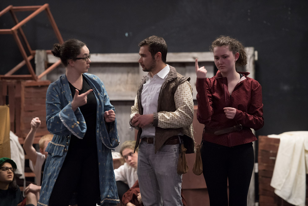 A BU Shakespeare Society Dress Rehearsal for Rosencrantz and Guildenstern Are Dead.