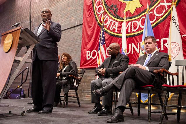 The Honorable Leslie Harris giving his keynote address during the celebration of Rev. Dr. Martin Luther King Jr
