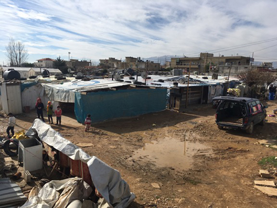 View of a Syrian refugee camp in Lebanon