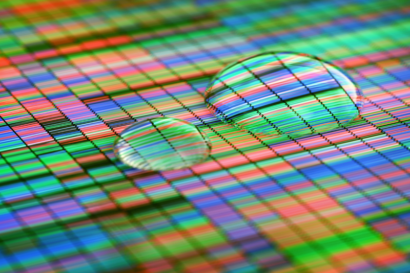 3D Illustration of a method of colored DNA sequencing