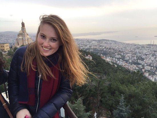 Student Helen Lindsay during an educational trip to Lebanon