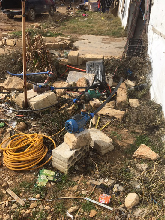 Water pump in a Lebanon refugee camp