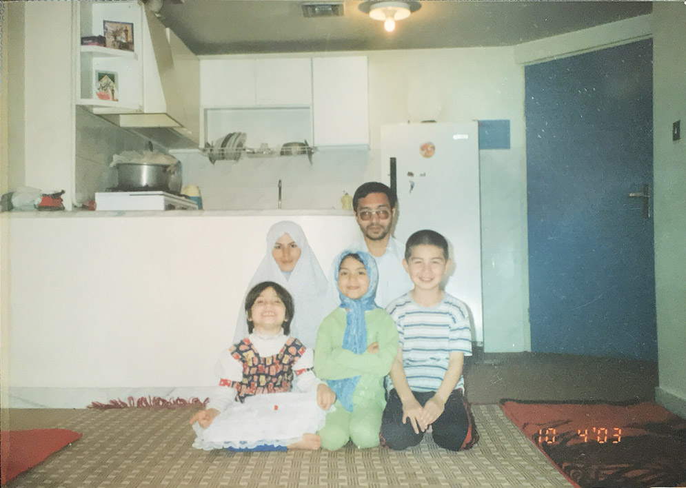 Sayed Hassan Akhlaqm pictured with his family