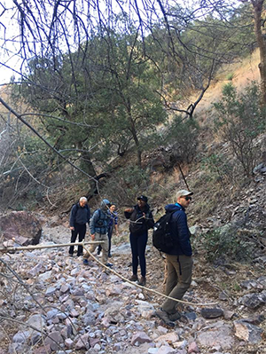 Boston University School of Theology students participate in a 10 mile hike in the Arizona desert simulating the hike illegal immigrants embark on to get into the United States.