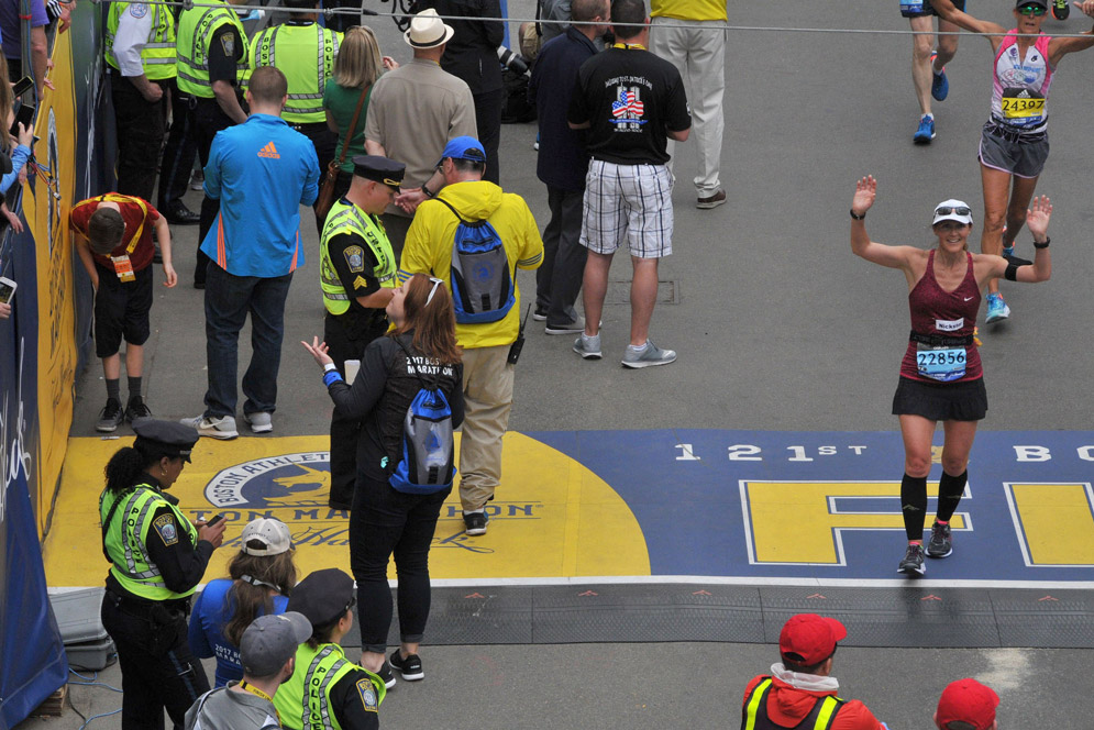 Boston Marathon Security at the finish line