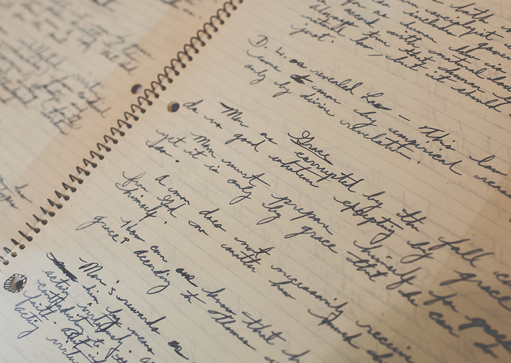 From King’s notebook: “Man must prepare himself for grace, yet it is only by grace that he can do so.”