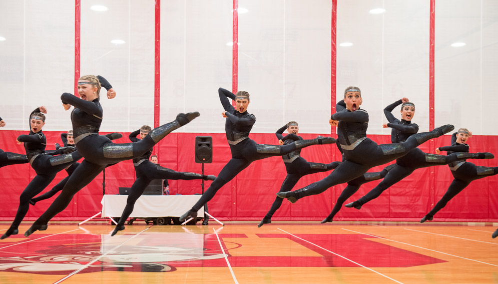 The dance team performs at the showcase