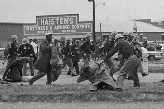 Rep John Lewis during a civil rights march in Selma