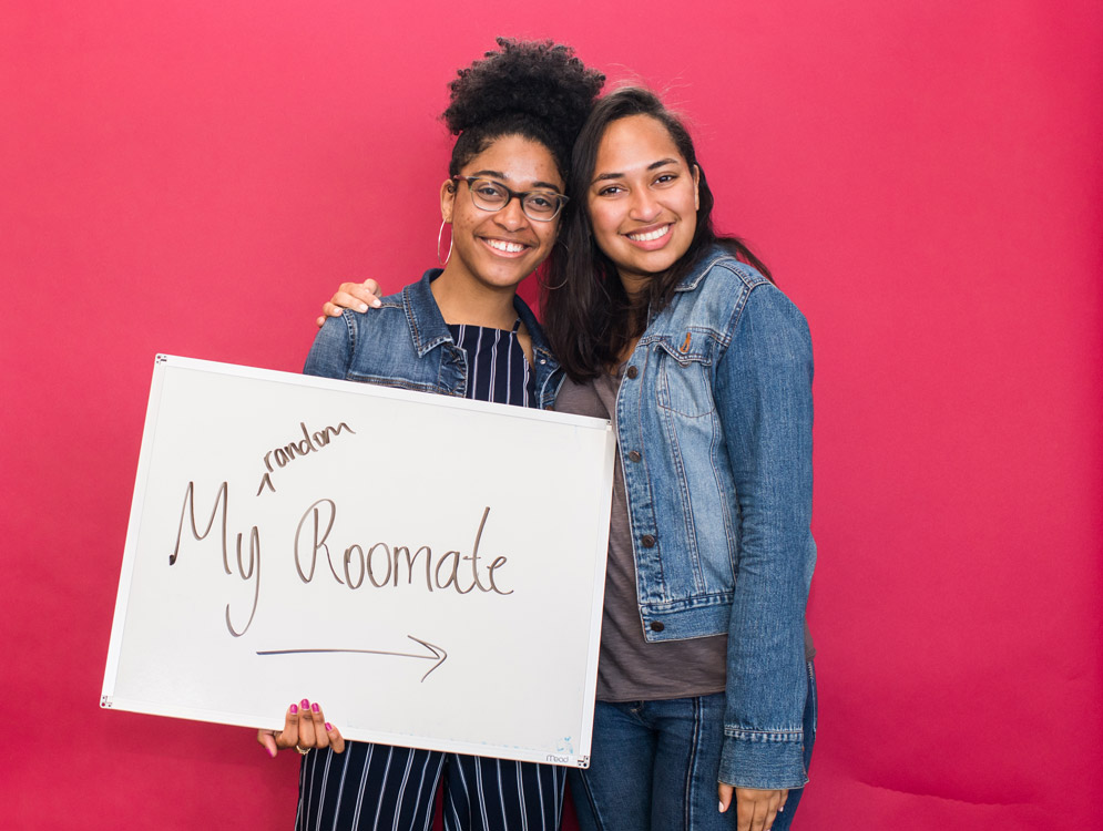 Amreen Gill and Claire Ufongene, BU graduating seniors and roomates who will miss each other