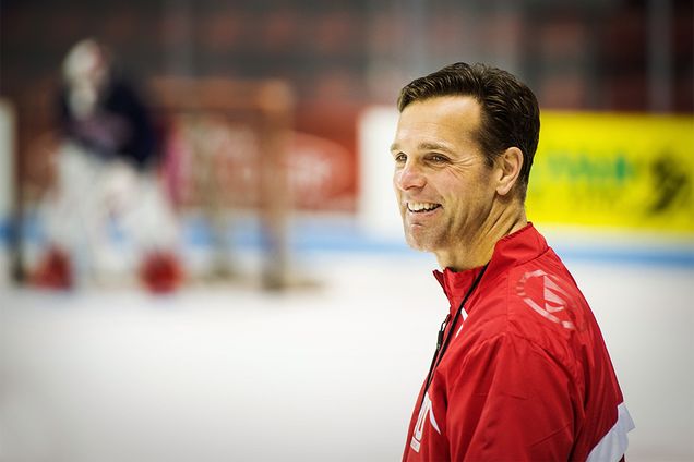 Newly announced Rangers coach David Quinn while coaching at Boston University