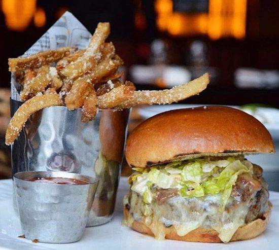 The Bristol Burger and truffle fries 