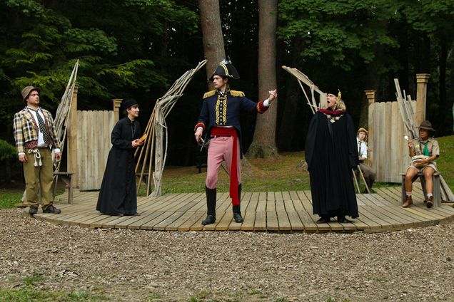 A scene in the production of Love, Labors, Lost