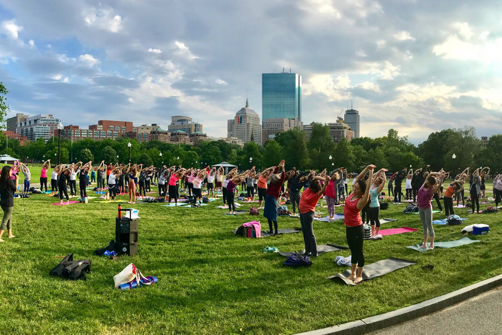 summer yoga nights at Boston Common’s Frog Pond