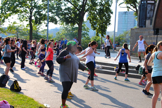 Zumba class on the Esplanade