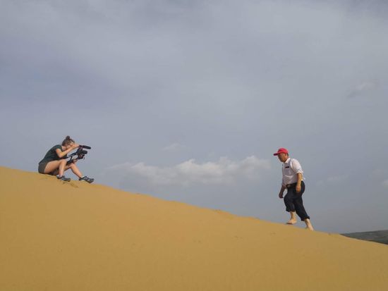 Brianna Burns (CGS’17, COM’19) created a film about a desert tree farmer as part of the Looking China program. Photo courtesy of Burns