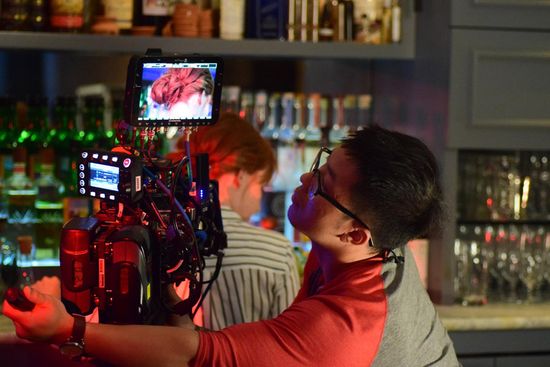 Marshall Chen operates a camera