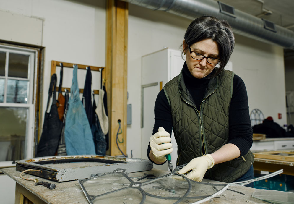 Cathryn Blackwell, owner of Blackwell’s Stained & Leaded Glass