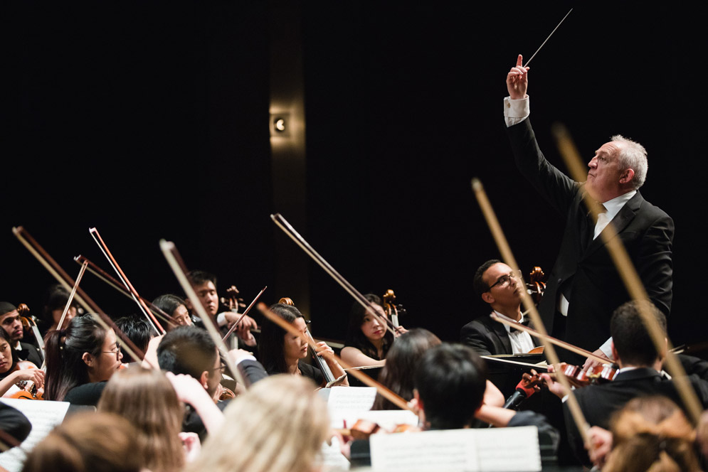 The Boston University Symphony Orchestra performs with Bramwell Tovey