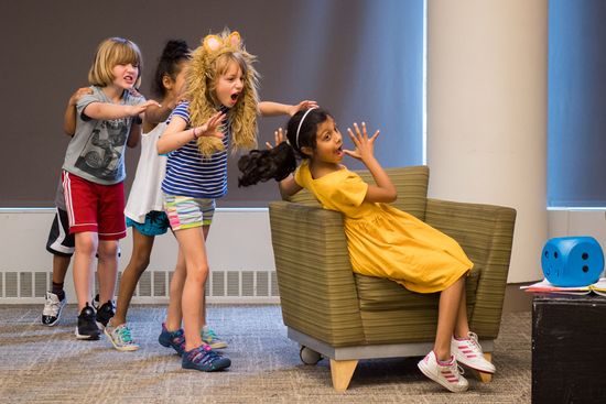 Kids rehearse for a scene for Jumanji