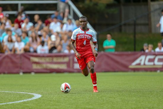 Peter Kargbo dribbles down the field