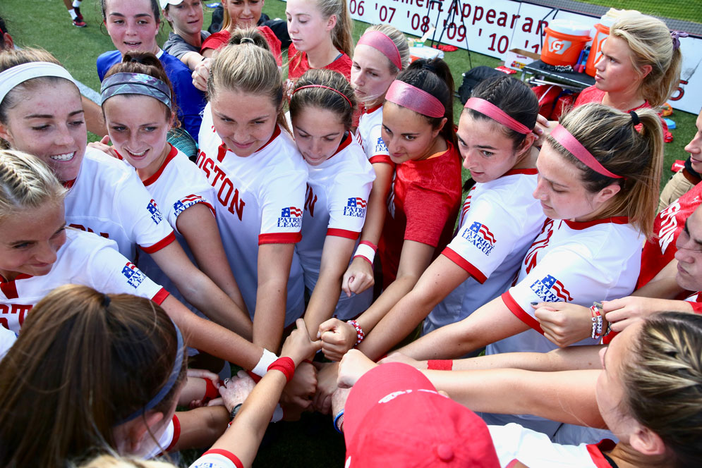 After beating UConn 3-0 Sunday, the women’s soccer Terriers are aiming for another win when they host Green Line rival Boston College tonight. Photo by Tim Carey