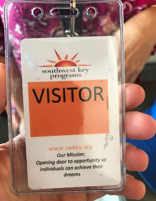 A visitor’s pass to a children’s shelter in Mesa, Az.