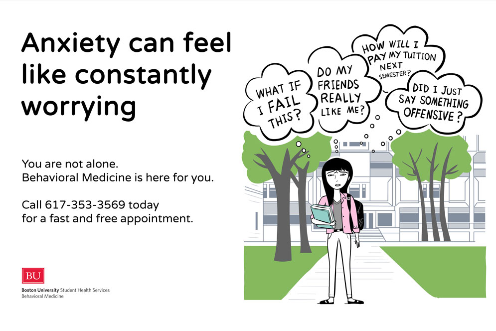 a poster depicted a student worrying