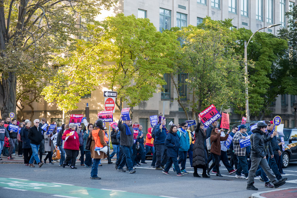 BU custodial and service workers protest