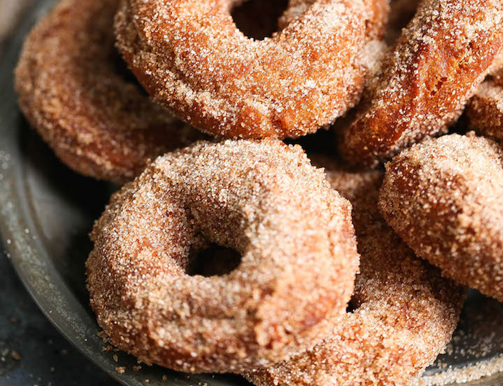 A plate of apple cider donuts